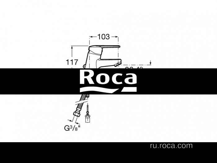 Смеситель ROCA Victoria для раковины A5A3125C00. Фото