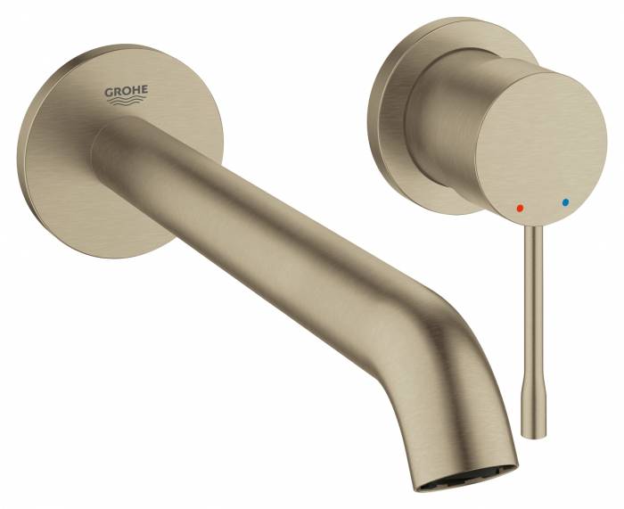 GROHE 19967EN1 Essence+ Смеситель для раковины на 2 отверстия, вынос 201 мм, настенный монтаж. Фото