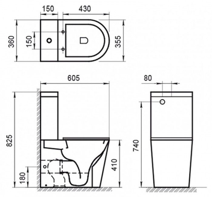 Чаша унитаза напольного безободкового BELBAGNO Flay-R BB2149CPR. Фото