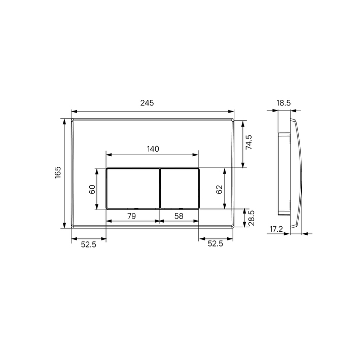 Комплект 2 в 1: инсталляция и клавиша смыва белая Optima Home IDDIS OPH0000i32K. Фото