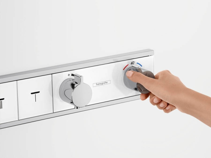 Термостат Hansgrohe RainSelect для 5 потребителей 15358400, белый/хром. Фото