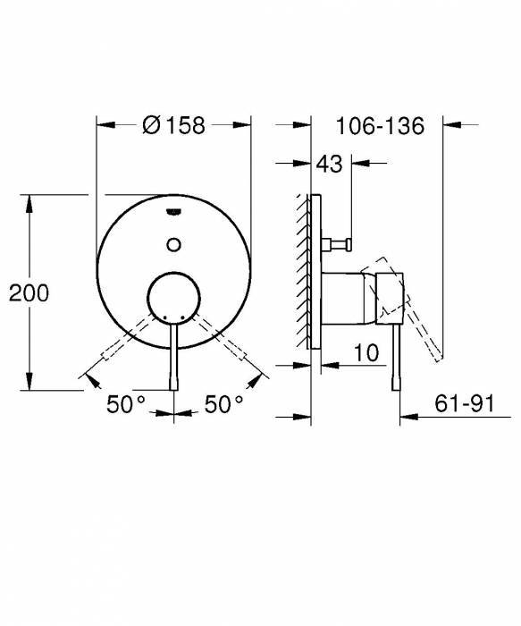 Смеситель для ванны GROHE 24058DA1 Essence, теплый закат, глянец. Фото