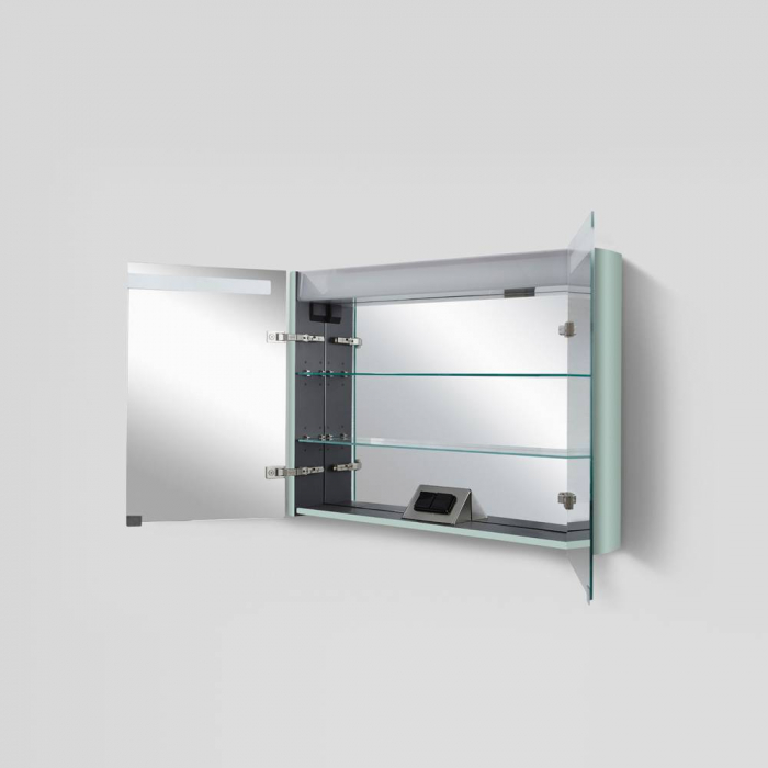 Зеркальный шкаф с подсветкой 100 см, мятный AM.PM Sensation M30MCX1001GG. Фото