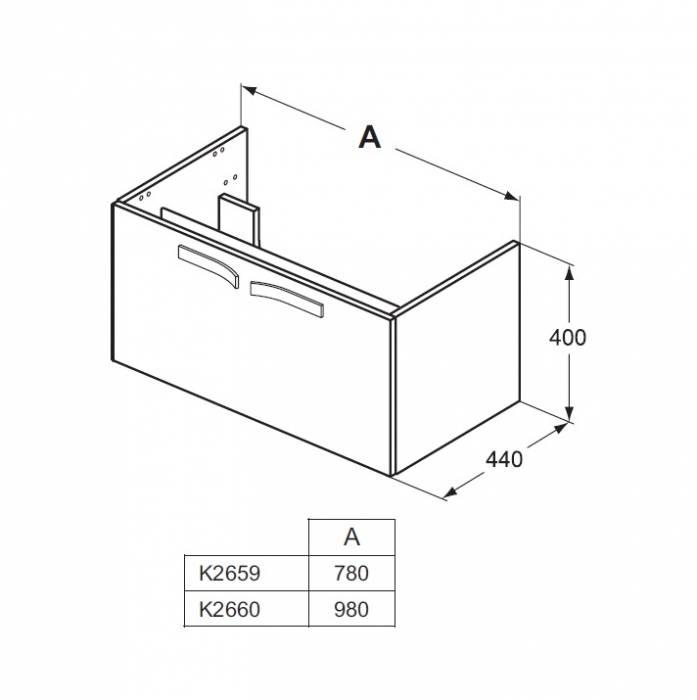 Тумба под раковину 80 см IDEAL STANDARD Strada K2659WG. Фото
