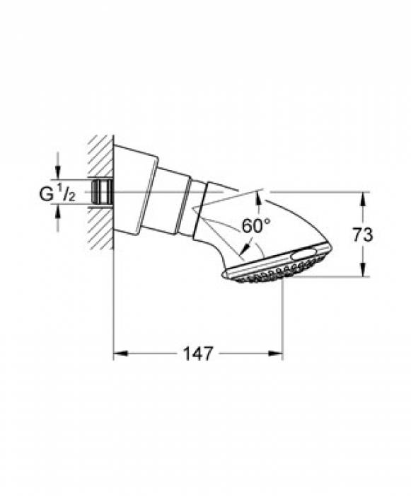 Верхний душ GROHE Relexa Trio 2706500E. Фото