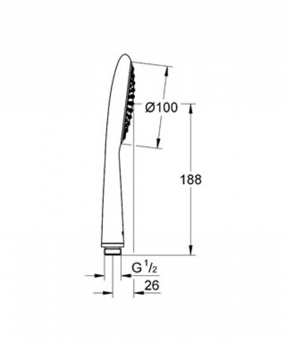 Ручной душ GROHE Rainshower Solo 27376000. Фото