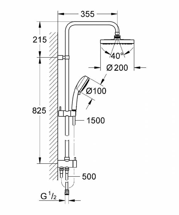 GROHE 27394000 New Tempesta CosmopolitanДушевая система с переключателем. Фото