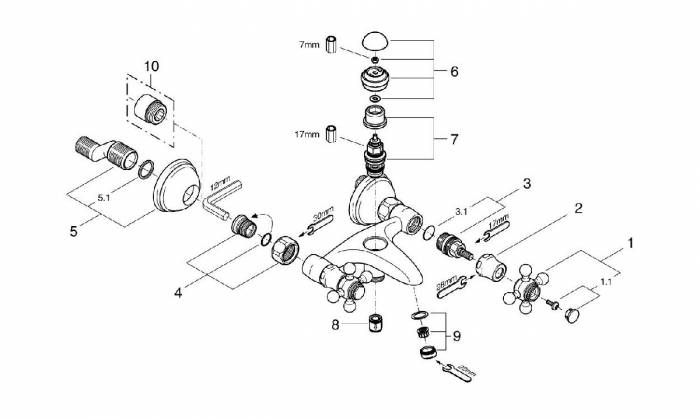 Смеситель для ванны GROHE Sinfonia 25030IG0. Фото