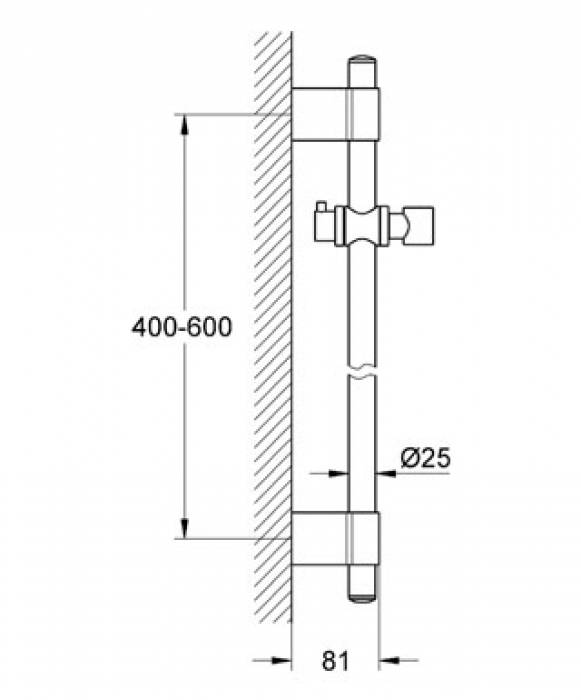 Душевая штанга GROHE Rainshower  28797001 600 мм. Фото