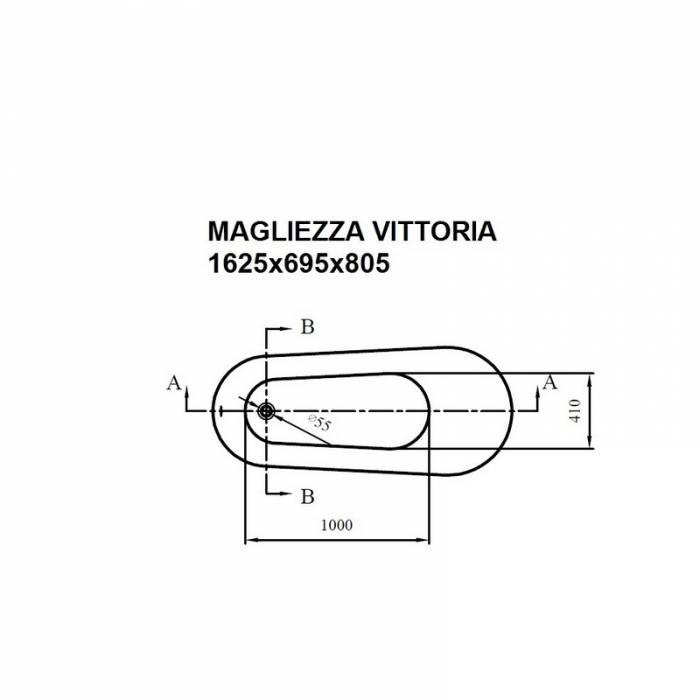 Ванна акриловая MAGLIEZZA Vittoria 160х70 (ножки бронза). Фото