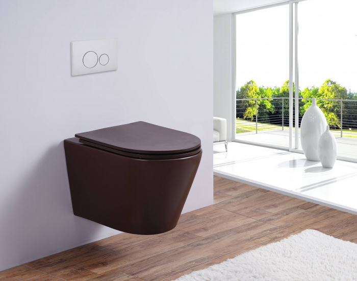 Унитаз подвесной ESBANO CLAVEL (Matt Coffee). Фото