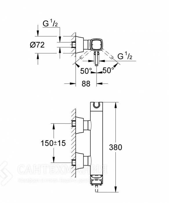 Смеситель для душа GROHE Grandera 23316IG0. Фото