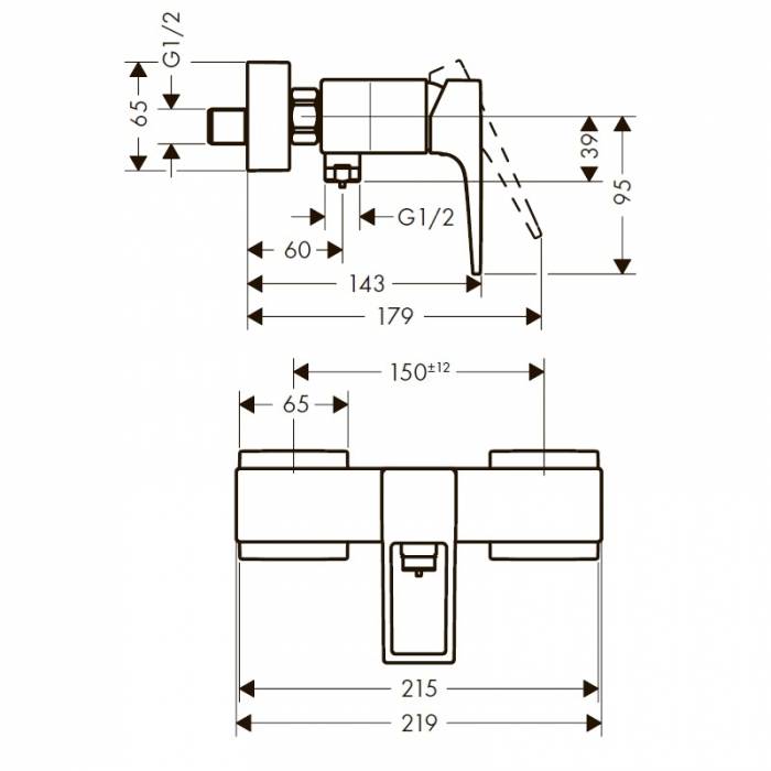 Смеситель для душа HANSGROHE Metropol 74560000. Фото