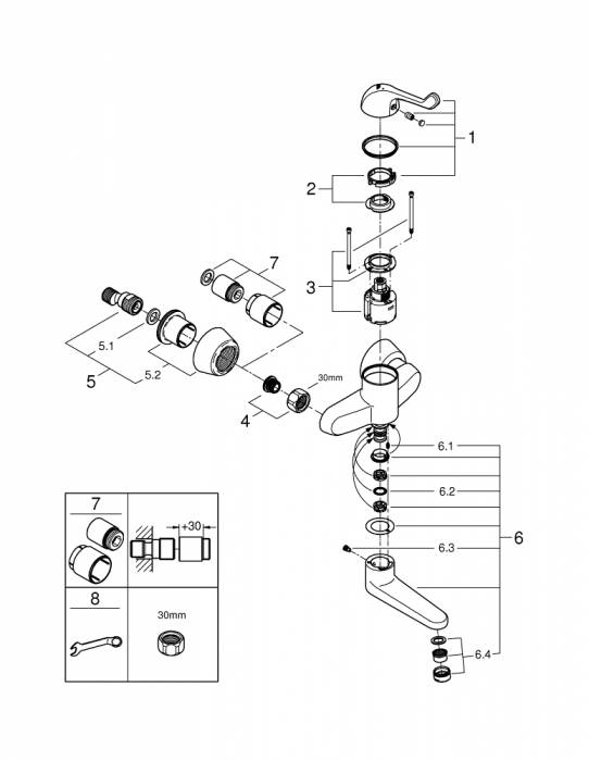 Смеситель для раковины GROHE Euroeco Special 32792000. Фото