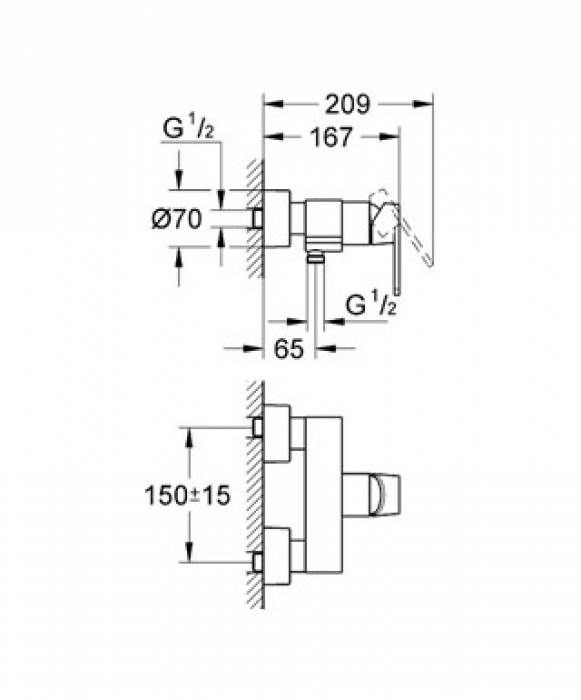 Смеситель для душа GROHE Grohtherm Quadra 32637KS0. Фото