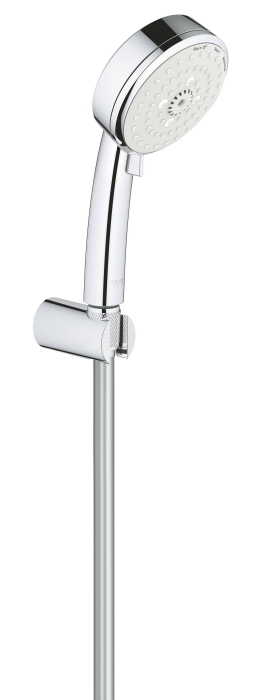 GROHE 27588002 Tempesta Cosmopolitan Cosmopolitan 100 Душевой набор III (круглый ручной душ, настенный держатель, шланг 1500 мм), 9,5 л/мин, хром. Фото