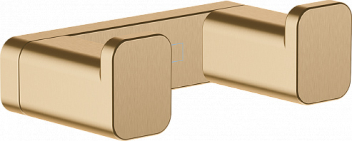 Двойной крючок AddStoris Hansgrohe 41755140, шлифованная бронза для ванной комнаты. Фото