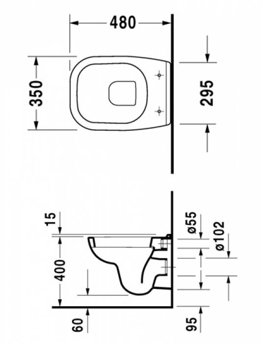 Унитаз подвесной DURAVIT D-CODE Compact 22110900002. Фото