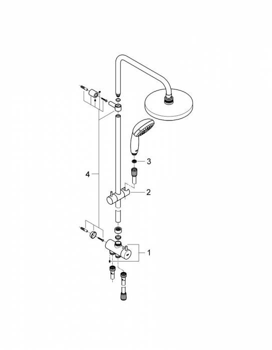 GROHE 27389000 NTemp Душевая система с переключателем. Фото