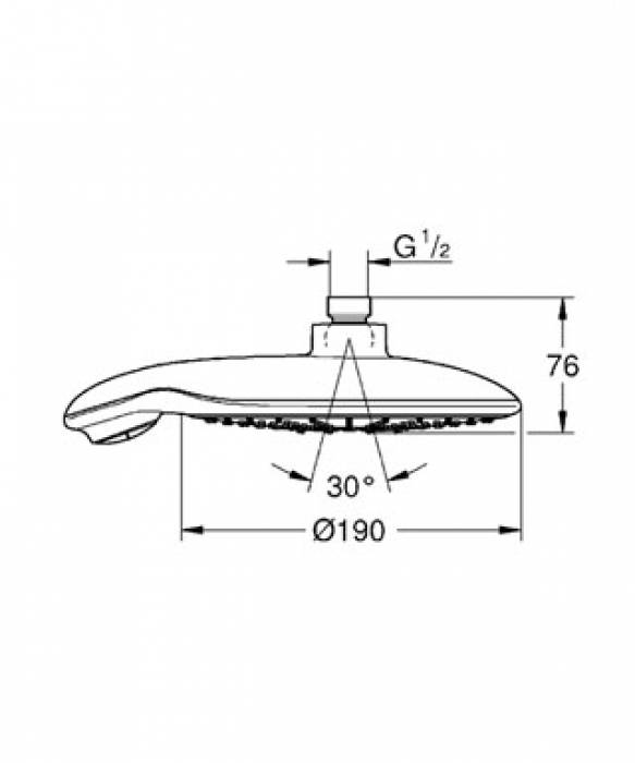 Верхний душ GROHE Power&Soul 27767000. Фото