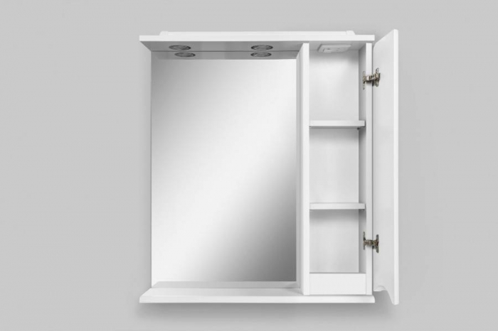 Зеркальный шкаф с подсветкой 65 см, правый, белый глянец AM.PM Like M80MPR0651WG. Фото
