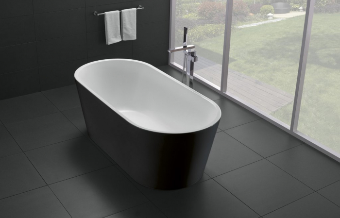 Ванна акриловая отдельностоящая BELBAGNO BB71-1700-NERO-W0 Черный Глянец. Фото