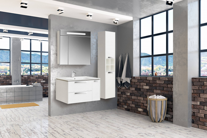 Тумба под раковину ROCA Lago 80 белый глянец 7857296806. Фото