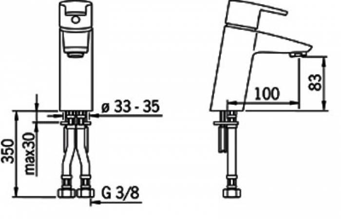 Смеситель ORAS Cubista для раковины 2810F. Фото