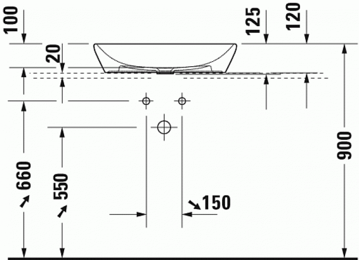 Раковина накладная DURAVIT D-Neo 60х40 2372600070. Фото