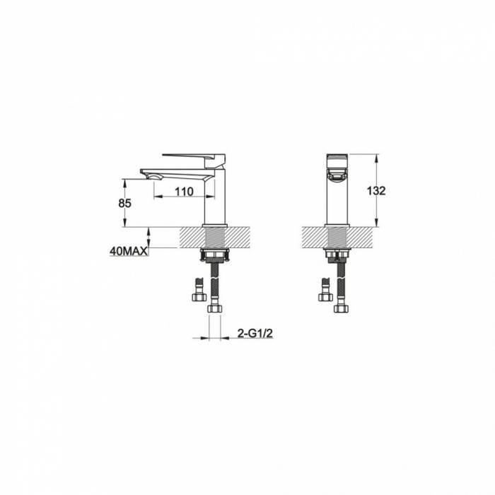 Смеситель для раковины BELBAGNO Carie CAR-LVMM-CRM. Фото