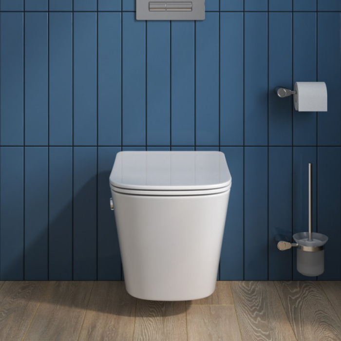 Унитаз подвесной безободковый с функцией биде и смесителем BELBAGNO Due BB3103CHR-BS/SC. Фото