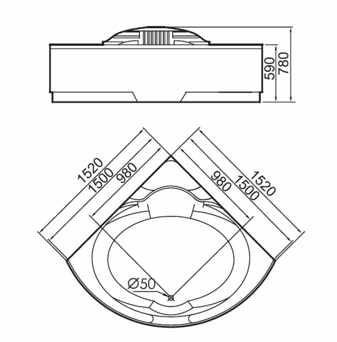Акриловая ванна GEMY G9082 O. Фото