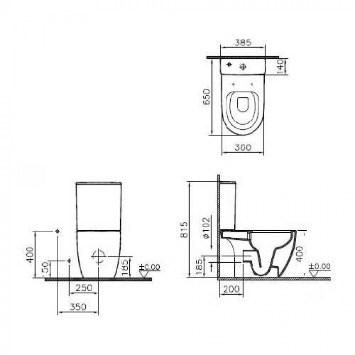 Унитаз-компакт с сиденьем Soft-Close Vitra Sento Rim-Ex Open Back 9830B003-7204. Фото