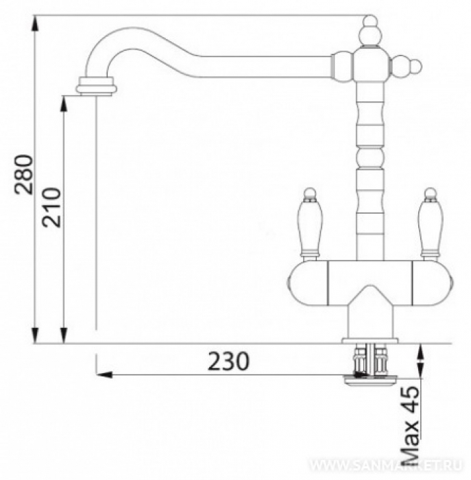 Смеситель для кухни FRANKE Old England 115.0028.209. Фото