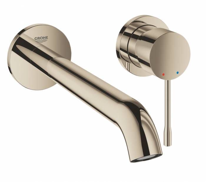 GROHE 19967BE1 Essence+ Смеситель для раковины на 2 отверстия, вынос 201 мм, настенный монтаж. Фото