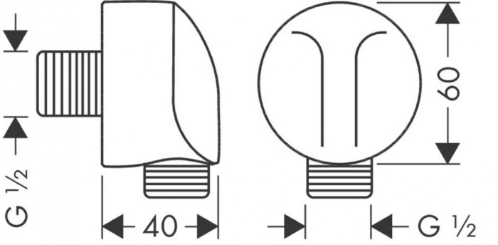 Шланговое подсоединение без клапана обратного тока Hansgrohe FixFit E 27454670, матовый черный. Фото