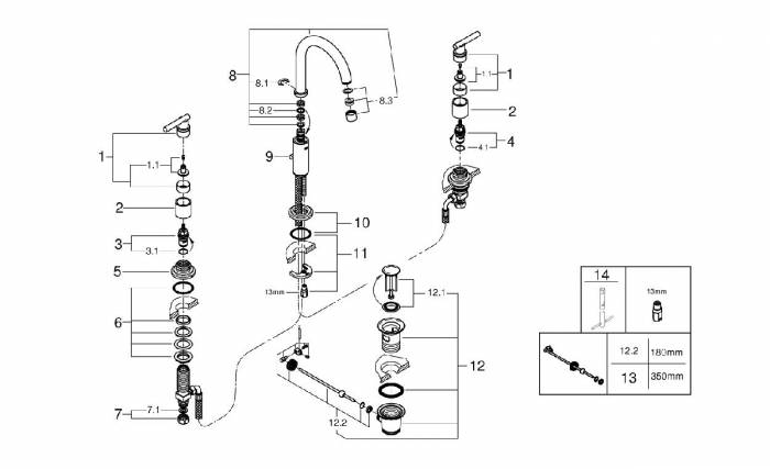 Смеситель для раковины GROHE Atrio Jota 20009000. Фото