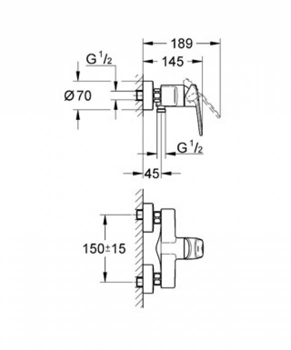 Смеситель для душа GROHE Europlus New 33577002. Фото