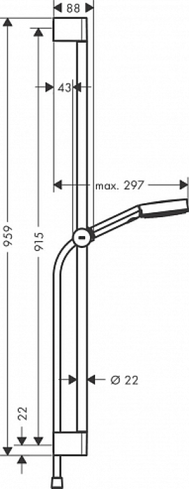 24170000 HANSGROHE  Pulsify Relaxation 105,3jet, 90см душевой гарнитур. Фото