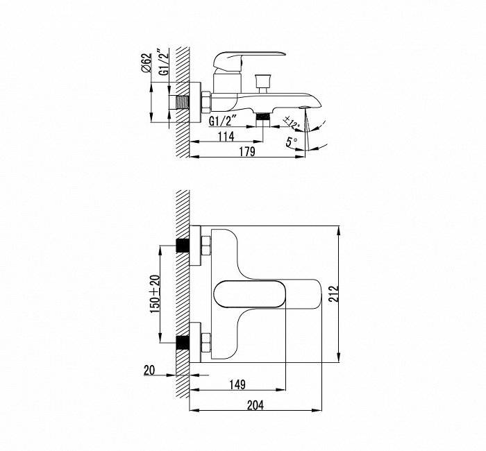 Смеситель для ванны белый/хром Calipso IDDIS CALSB00i02WA. Фото