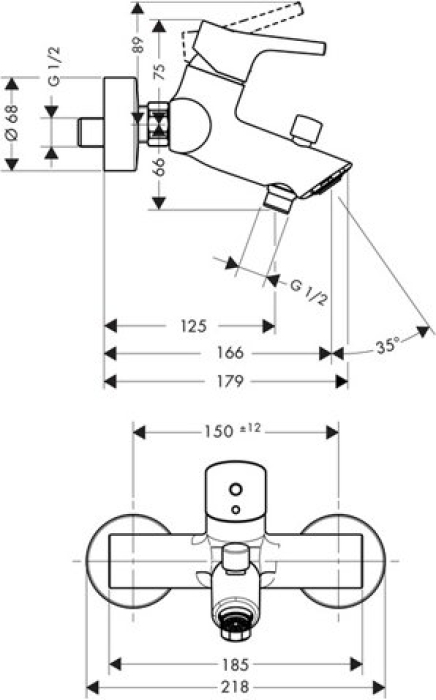 Смеситель для ванны Hansgrohe Talis S 72400000. Фото