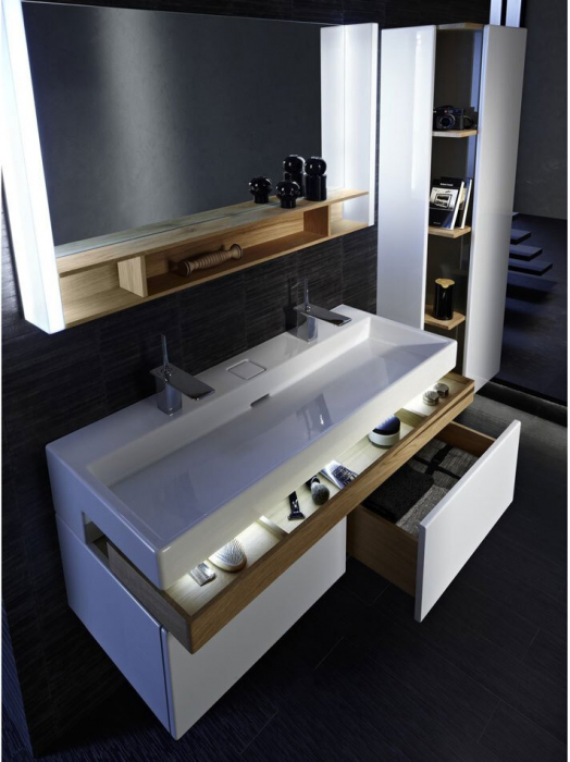 Раковина-столешница двойная с подсветкой JACOB DELAFON Terrace 120х49 EXB9112-00. Фото