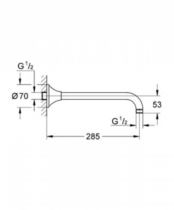 Душевой кронштейн GROHE Rainshower Grandera 27986000. Фото