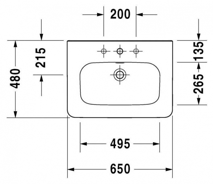 Раковина для мебели DURAVIT DURASTYLE 65х48 2320650000. Фото