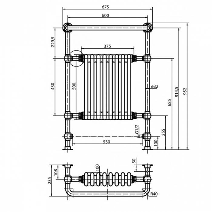 Полотенцесушитель напольный CEZARES MILANO-01. Фото