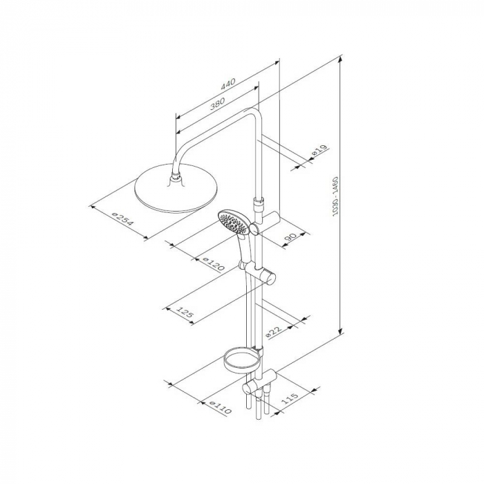 Душевая система ShowerSpot AM.PM Spirit 2.0 F0770A100. Фото