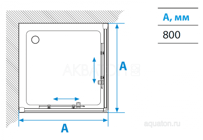Душевое ограждение Акватон Ritsa квадратное 80х80х200 1AX008SSXX000. Фото