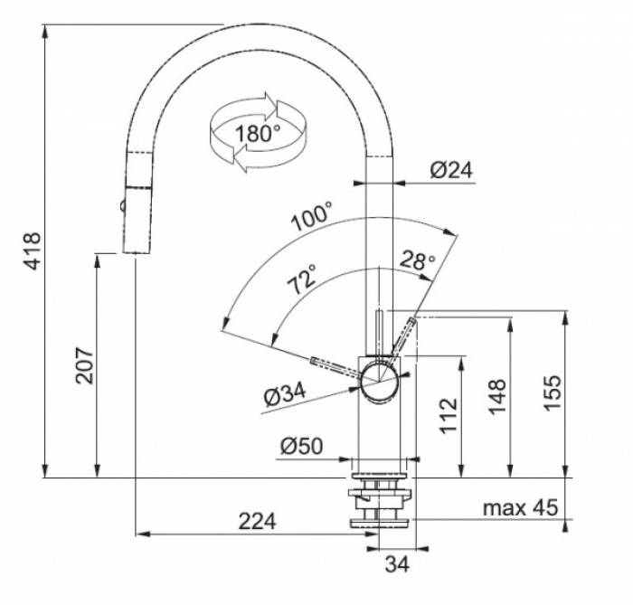 Смеситель для кухни FRANKE Ambient 115.0266.447. Фото