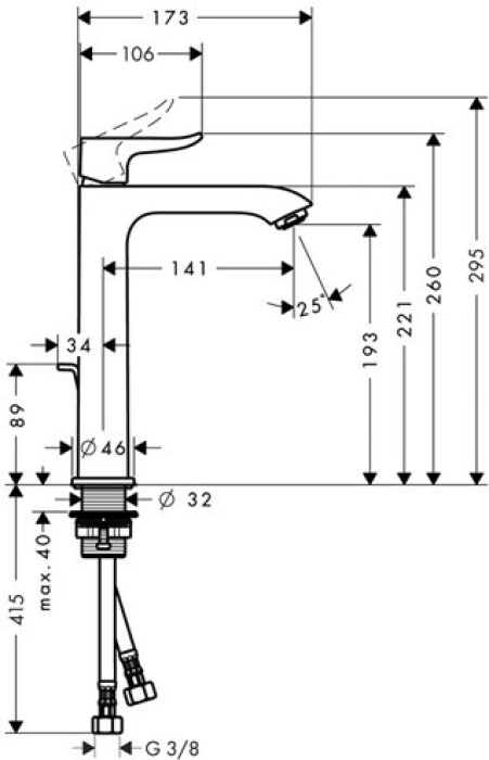 Смеситель для раковины Hansgrohe Metris 200 31183000. Фото