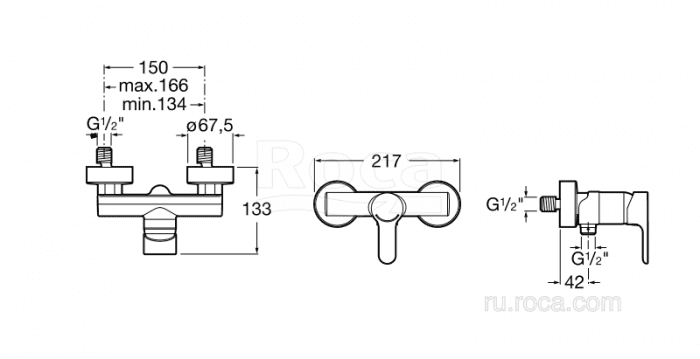 Смеситель ROCA L20 для душа A5A2109C0M. Фото